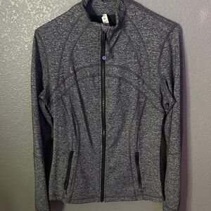 Gray feather zip up lululemon